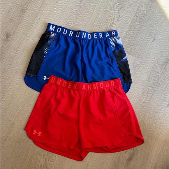 Under Armour Dual Pack Blue and Red Shorts - Picture 1 of 2